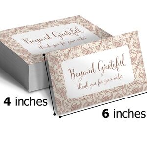 🍁 25 Premium Cardstock - Beyond Grateful thank you cards 4 x 6 inch
